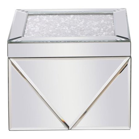 ELEGANT LIGHTING Elegant Lighting MR9211 8 in. Modern Square Royal Cut Crystal Jewelry Box; Silver MR9211